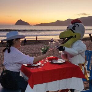CENA ROMANTICA PLAYA MUCHACHO ALEGRE